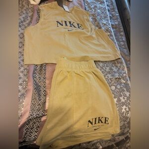 Nike Yellow Tank and Shorts Set for Women